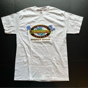Vintage Hurricane Katrina 2005 Tee M White Survivor TV Show New Orleans Louisian